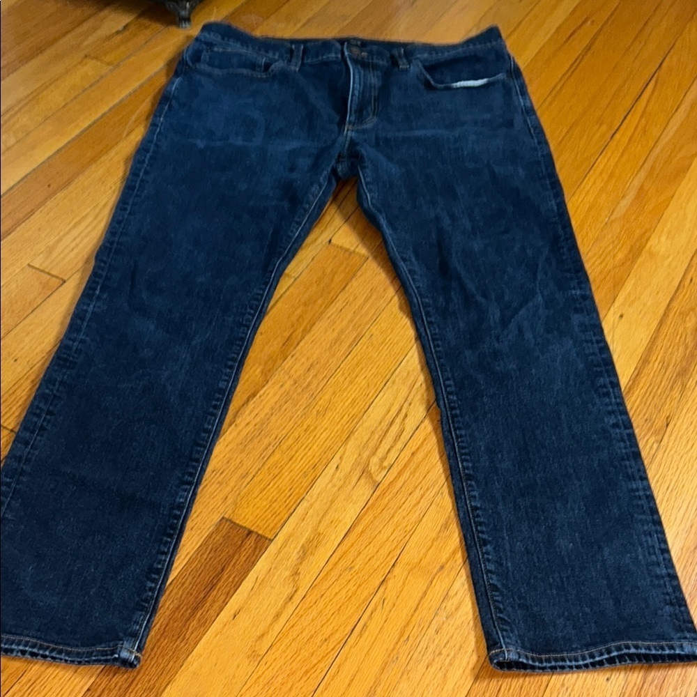 J. Crew Men's Straight Jeans - Dark Blue